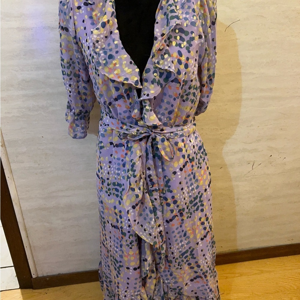 NWT-Fashion Inspired Designer C Hanel Multi Color Wrap Dress With Tie